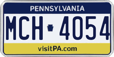 PA license plate MCH4054
