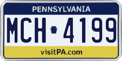 PA license plate MCH4199