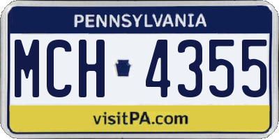 PA license plate MCH4355