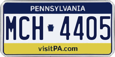 PA license plate MCH4405