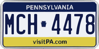 PA license plate MCH4478