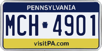 PA license plate MCH4901