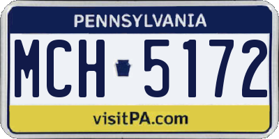 PA license plate MCH5172