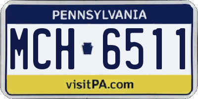 PA license plate MCH6511
