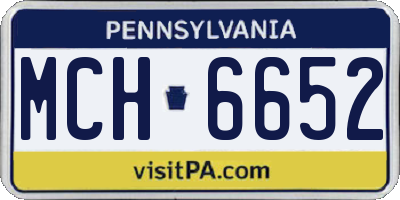 PA license plate MCH6652