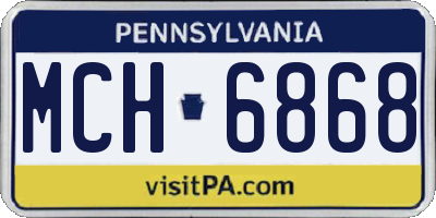 PA license plate MCH6868