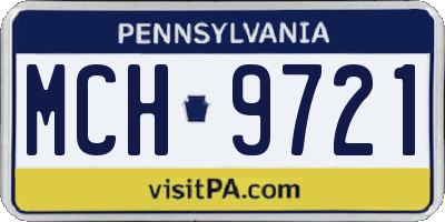 PA license plate MCH9721