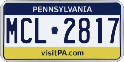 PA license plate MCL2817