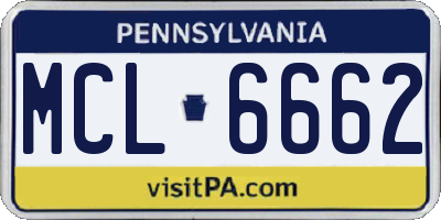 PA license plate MCL6662