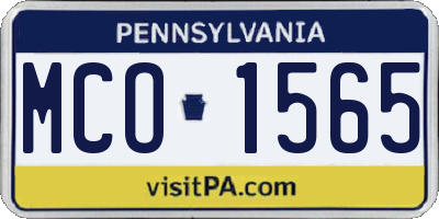 PA license plate MCO1565