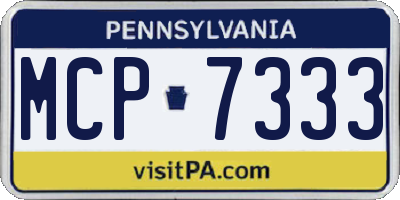 PA license plate MCP7333