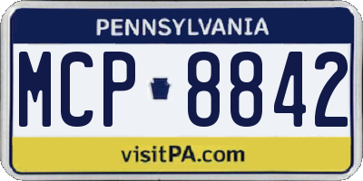 PA license plate MCP8842