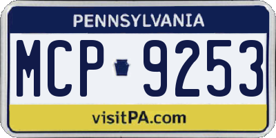 PA license plate MCP9253