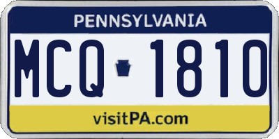 PA license plate MCQ1810