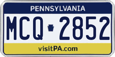 PA license plate MCQ2852