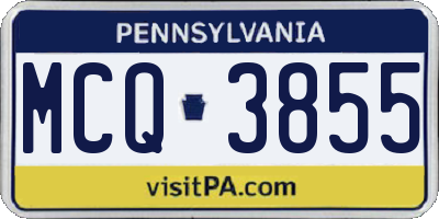 PA license plate MCQ3855