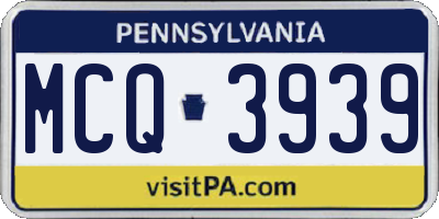 PA license plate MCQ3939
