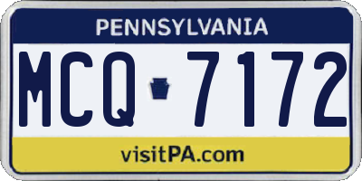 PA license plate MCQ7172