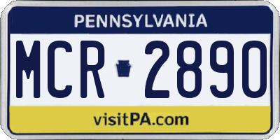 PA license plate MCR2890