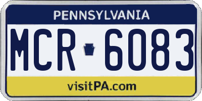 PA license plate MCR6083