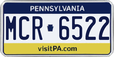 PA license plate MCR6522