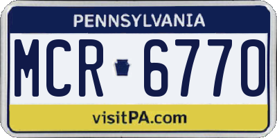 PA license plate MCR6770