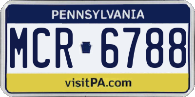 PA license plate MCR6788