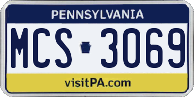 PA license plate MCS3069