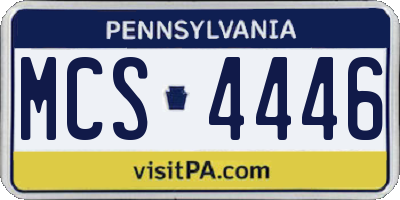 PA license plate MCS4446