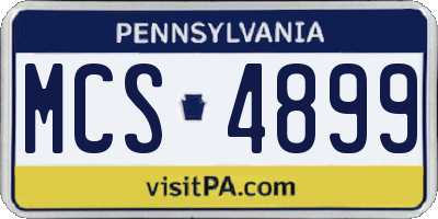 PA license plate MCS4899