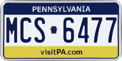 PA license plate MCS6477