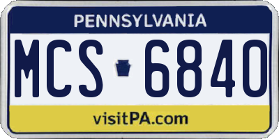 PA license plate MCS6840