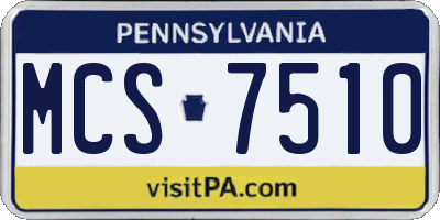 PA license plate MCS7510