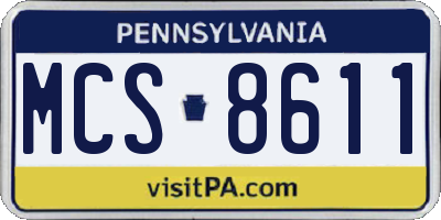 PA license plate MCS8611