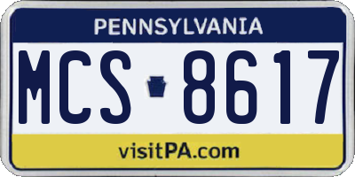 PA license plate MCS8617