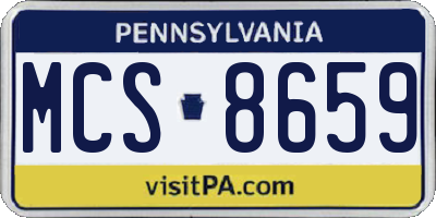 PA license plate MCS8659