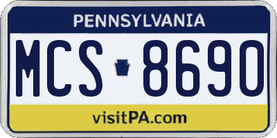 PA license plate MCS8690