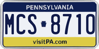 PA license plate MCS8710