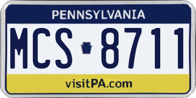 PA license plate MCS8711