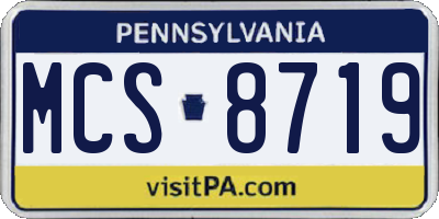 PA license plate MCS8719