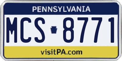 PA license plate MCS8771