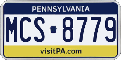 PA license plate MCS8779