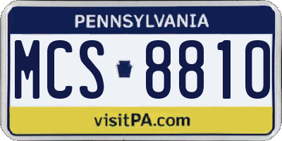 PA license plate MCS8810