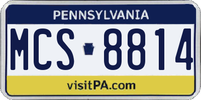 PA license plate MCS8814