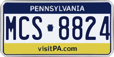 PA license plate MCS8824