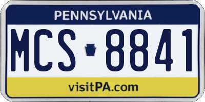 PA license plate MCS8841