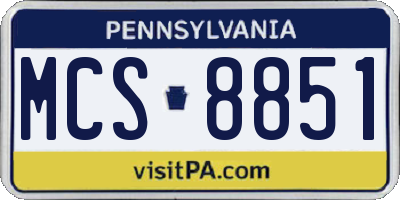 PA license plate MCS8851