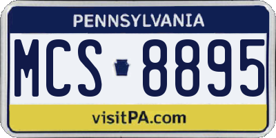 PA license plate MCS8895
