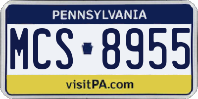 PA license plate MCS8955