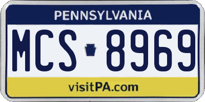 PA license plate MCS8969